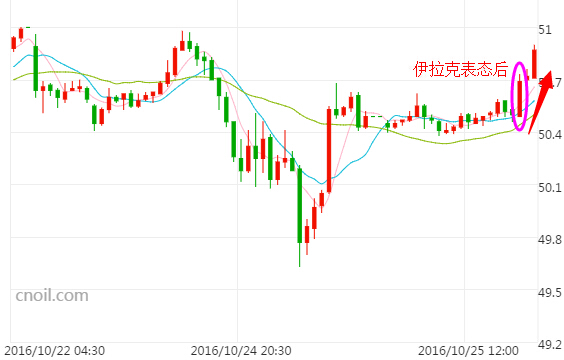 伊拉克态度再变 油价短线冲高接近51美元